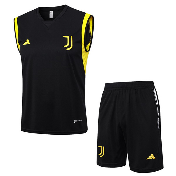 senza maniche magliette juventus formazione set completo 2023-2024 nero giallo