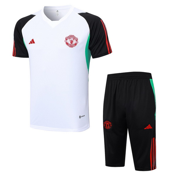 nuova formazione set completo divisione magliette manchester united 2023-2024 bianco nero rosso