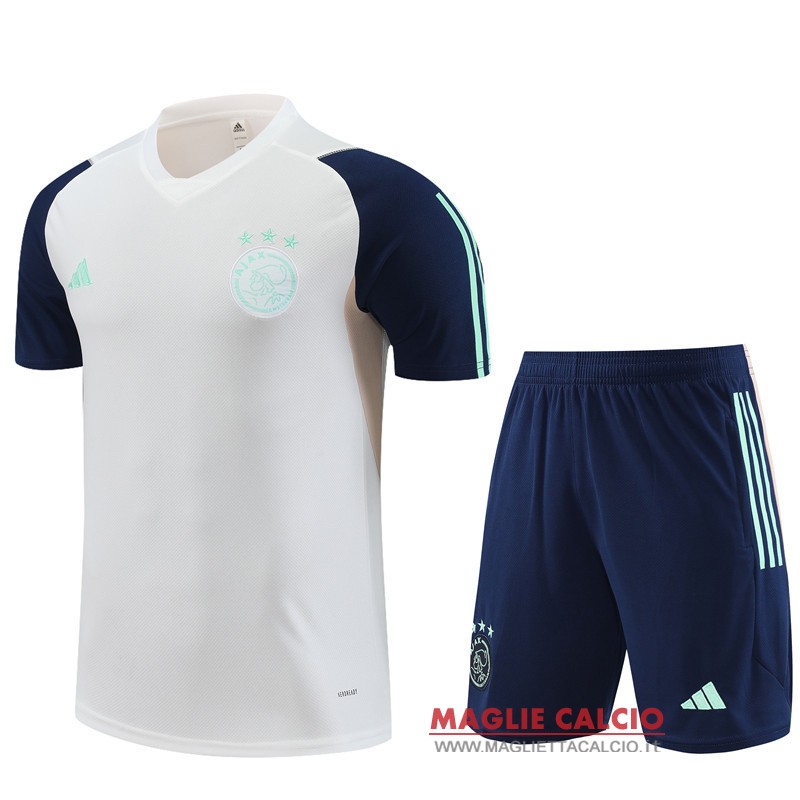 formazione magliette Ajax set completo bambino 2023-2024 bianco verde blu