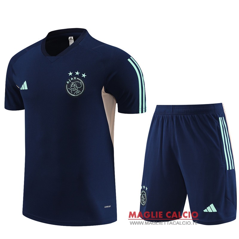 formazione magliette Ajax set completo bambino 2023-2024 blu navy I rosa
