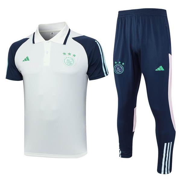 ajax bianco blu magliette polo set completo nuova 2023-2024