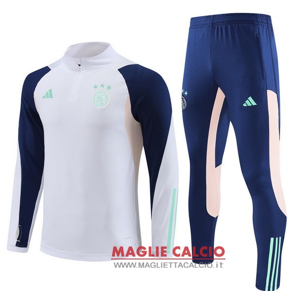 nuova ajax bianco blu navy rosa felpa da allenamento 2023-2024