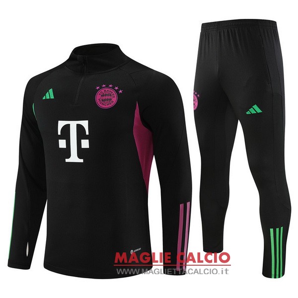 nuova bayern monaco insieme completo nero purpureo bianco felpa da allenamento 2023-2024