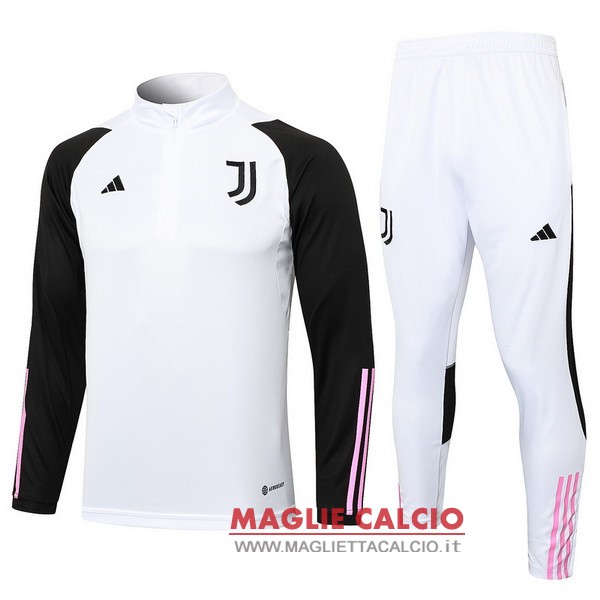 nuova juventus insieme completo bianco I nero rosa felpa da allenamento 2023-2024