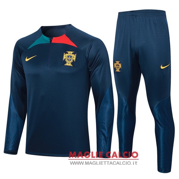 nuova portogallo set completo blu navy felpa da allenamento 2023