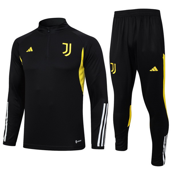 nuova juventus insieme completo nero giallo bianco bambino felpa da allenamento 2023-2024