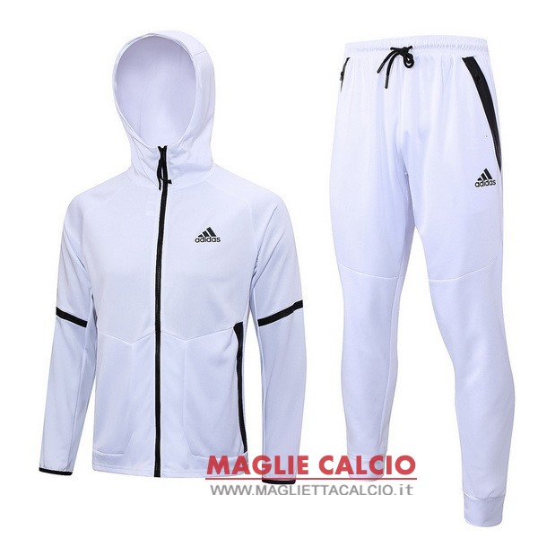 nuova adidas insieme completo bianco nero giacca felpa cappuccio 2023