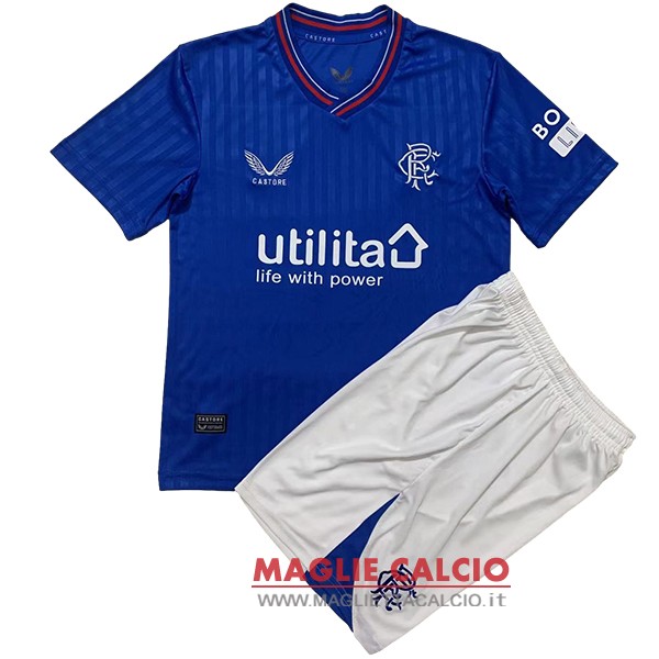 nuova prima maglietta rangers set completo bambino 2023-2024