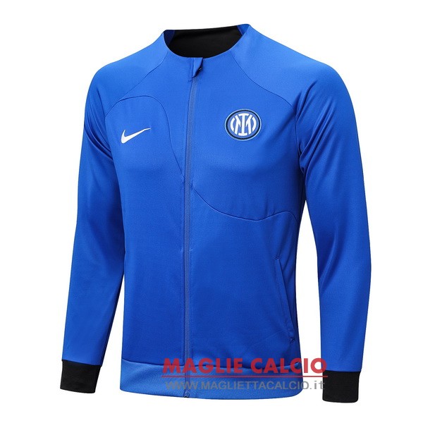 nuova inter milan blu giacca lunga zip 2023 2024