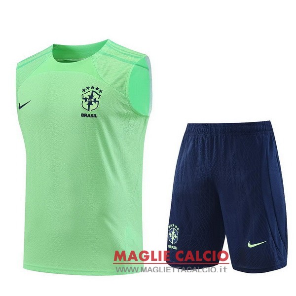 nuova formazione senza maniche set completo divisione magliette brasile 2023 verde I blu navy