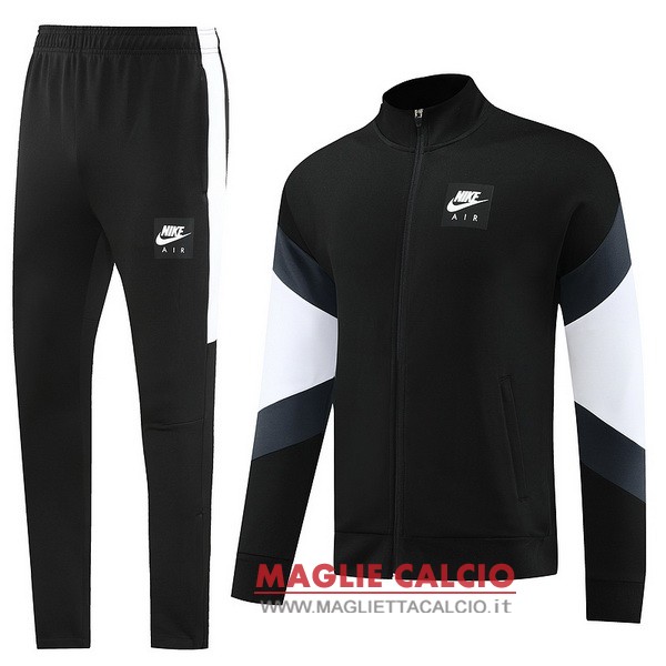 nuova nike set completo negro bianco giacca lunga zip 2023