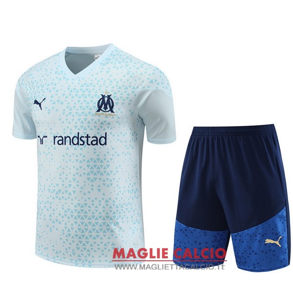 nuova formazione set completo divisione magliette marseille 2023-2024 bianco I azul
