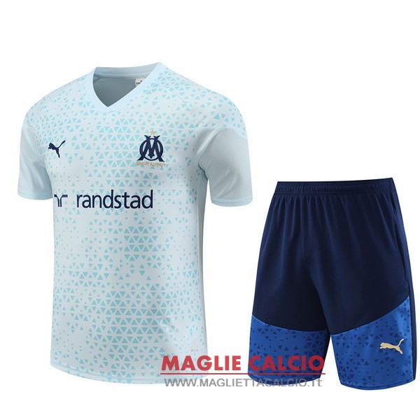 formazione magliette marseille set completo bambino 2023-2024 bianco I azul