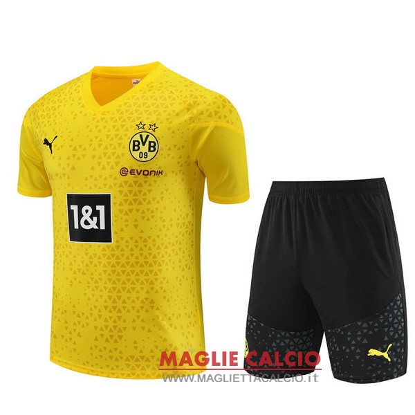 nuova formazione set completo divisione magliette borussia dortmund 2023-2024 giallo I nero