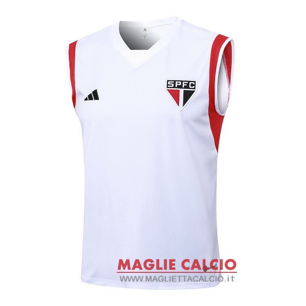 nuova senza maniche formazione divisione magliette sao paulo 2023-2024 bianco rojo