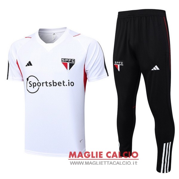 nuova formazione set completo divisione magliette sao paulo 2023-2024 bianco rojo negro