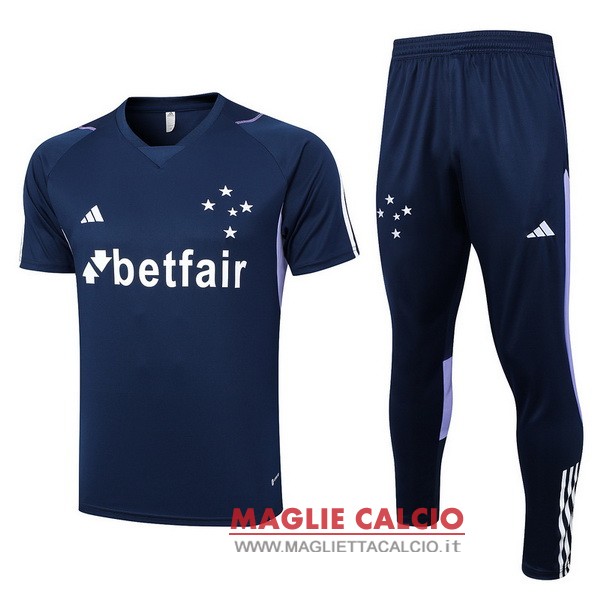 nuova formazione set completo divisione magliette cruzeiro 2023-2024 blu navy purpureo