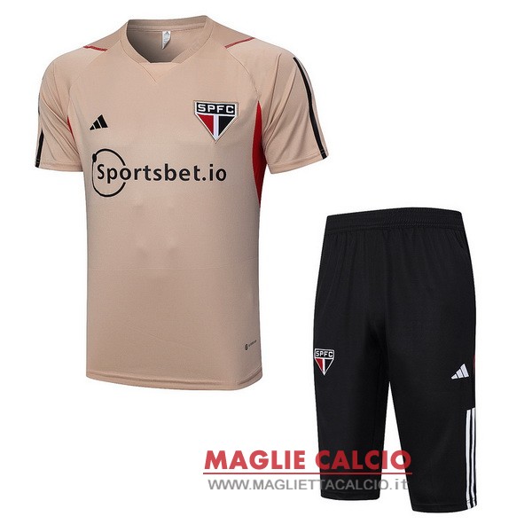 nuova formazione set completo divisione magliette sao paulo 2023-2024 giallo arancione nero