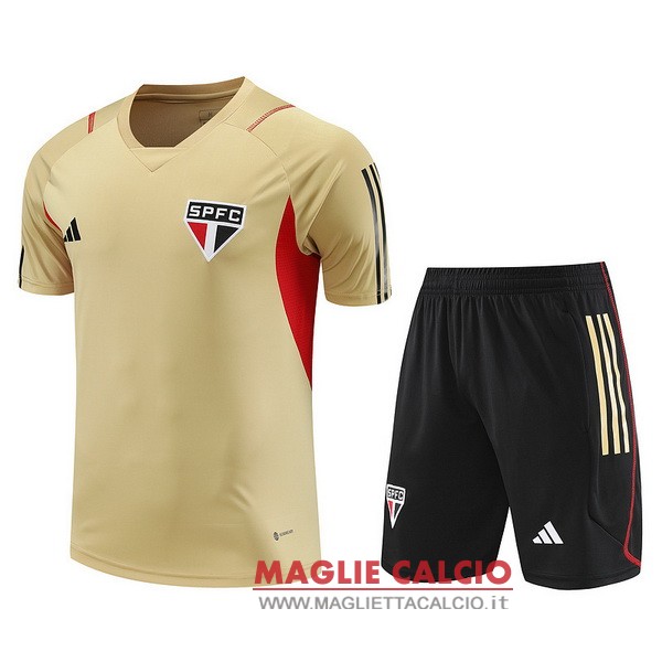 nuova formazione set completo divisione magliette sao paulo 2023-2024 giallo rosso nero