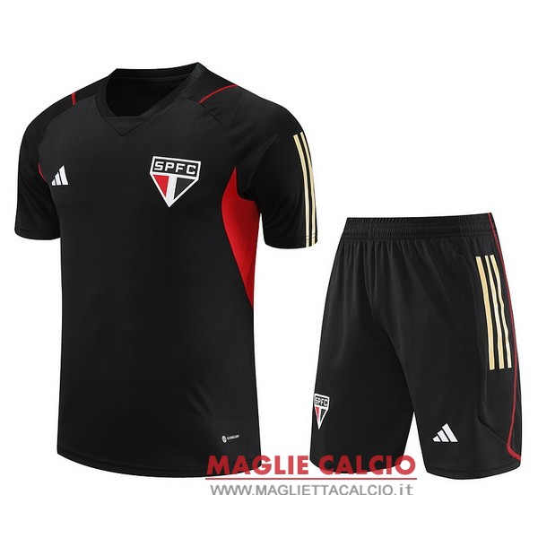 nuova formazione set completo divisione magliette sao paulo 2023-2024 nero rosso