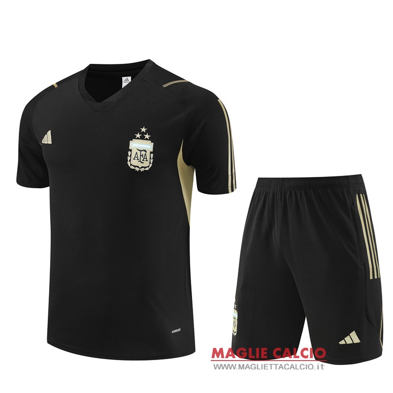 formazione magliette argentina set completo bambino 2023 nero giallo