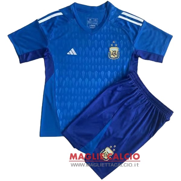 magliette argentina set completo portiere bambino 2023 blu