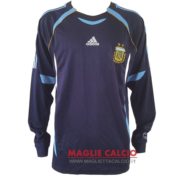 nuova seconda manica lunga magliette nazionale argentina retro 2006