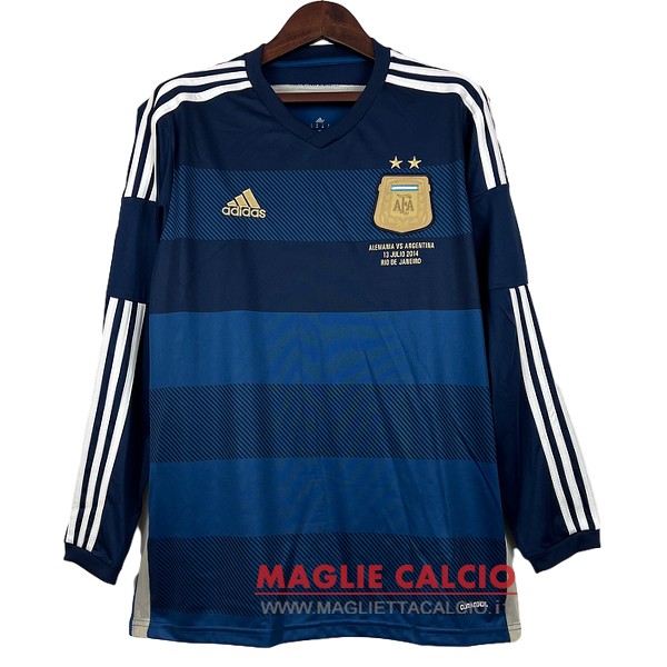 nuova seconda manica lunga magliette nazionale argentina retro 2014