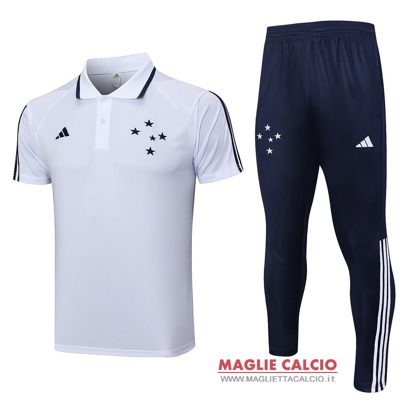 cruzeiro bianco magliette polo set completo nuova 2023-2024