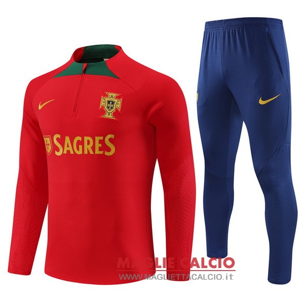 nuova portogallo set completo rosso blu navy felpa da allenamento 2023