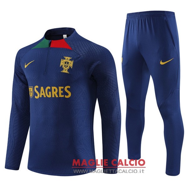 nuova giocatori portogallo insieme completo blu I navy bambino giacca 2023-2024