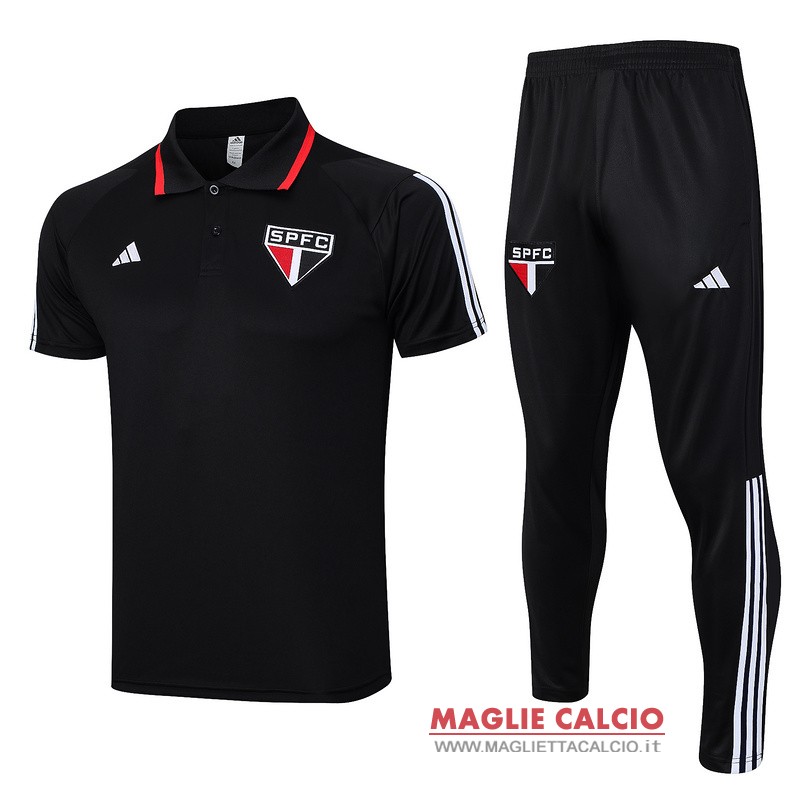 polo set completo maglia sao paulo 2023-2024 nero