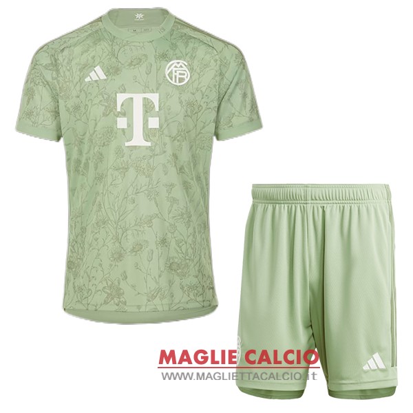 nuova speciale magliette bayern munich set completo bambino 2023-2024 verde