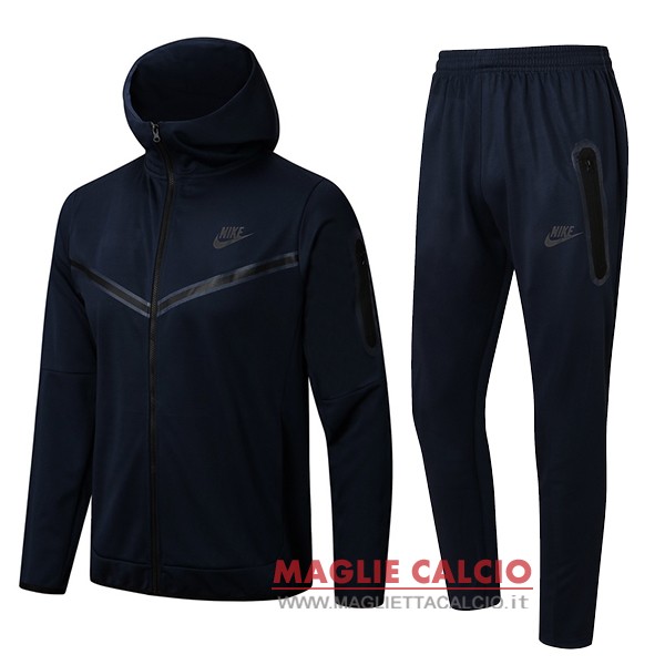 nuova nike insieme completo blu navy giacca felpa cappuccio 2022-2023