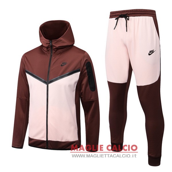 nuova nike insieme completo borgogna rosa giacca felpa cappuccio 2022-2023