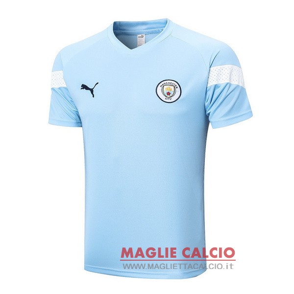 nuova formazione divisione magliette manchester city 2022-2023 blu bianco