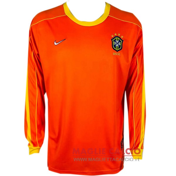 manica lunga magliette nazionale portiere brasile retro 1998