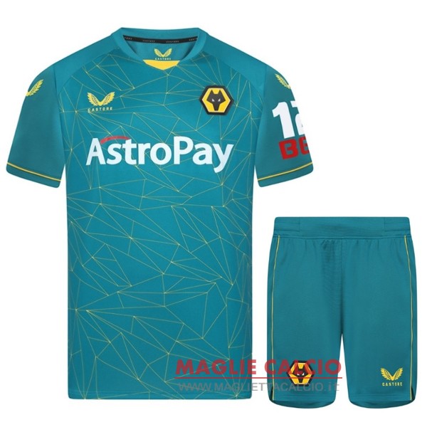 nuova seconda maglietta set completo wolves bambino 2022-2023