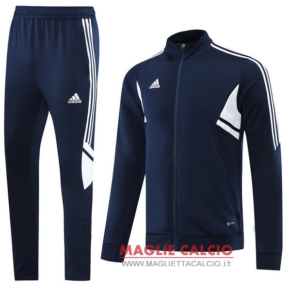 nuova adidas insieme completo blu navy bianco giacca 2022-2023