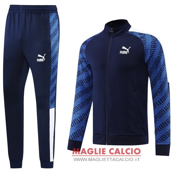 nuova puma insieme completo blu navy giacca lunga zip 2022-2023