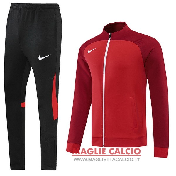 nuova nike insieme completo nero I rosso giacca lunga zip 2022-2023