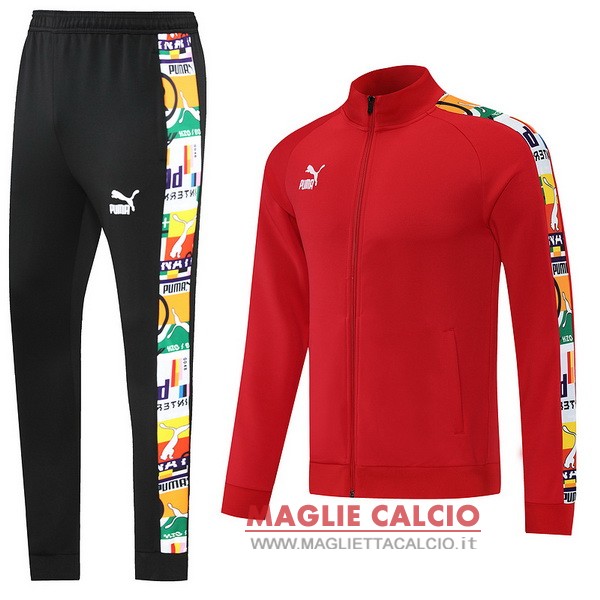 nuova adidas insieme completo rosso nero giacca lunga zip 2022-2023