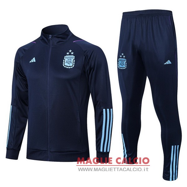 nuova argentina insieme completo blu navy giacca lunga zip 2022-2023