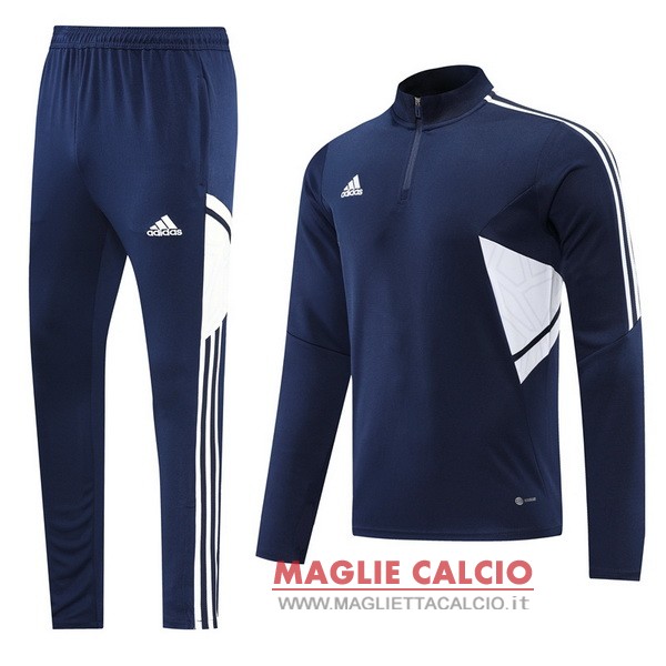 nuova adidas insieme completo blu navy felpa da allenamento 2022-2023