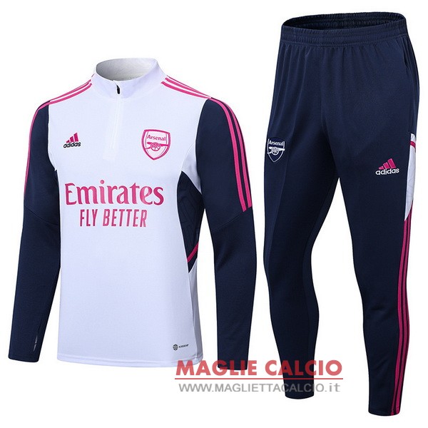 nuova arsenal insieme completo bianco blu navy felpa da allenamento 2022-2023