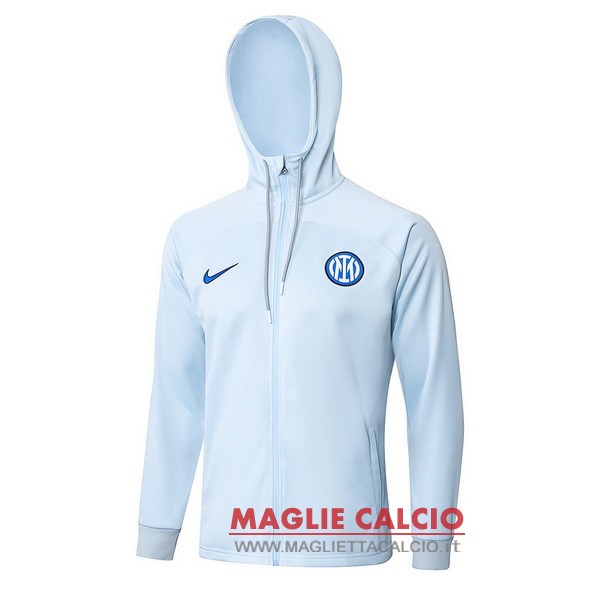 nuova inter milan blu giacca felpa cappuccio 2023-2024