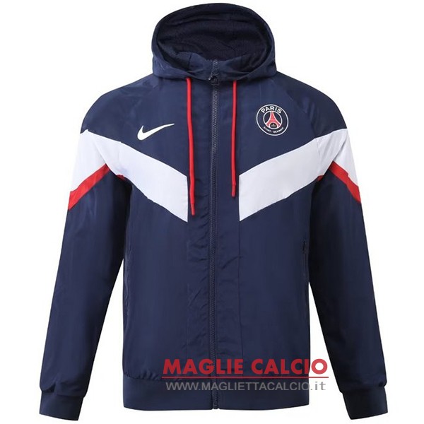 nuova paris saint germain giacca a vento 2023-2024 blu navy bianco rosso