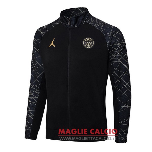 nuova paris saint germain nero grigio giacca lunga zip 2023-2024