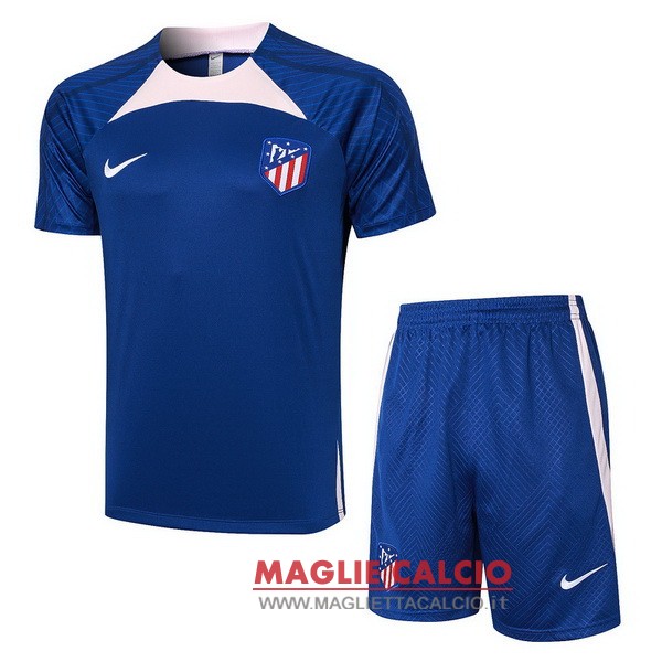 nuova formazione set completo divisione magliette atlético madrid 2023-2024 blu rosa