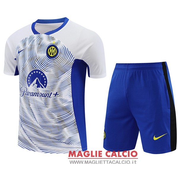 nuova magliette inter milan formazione set completo 2023-2024 bianco blu